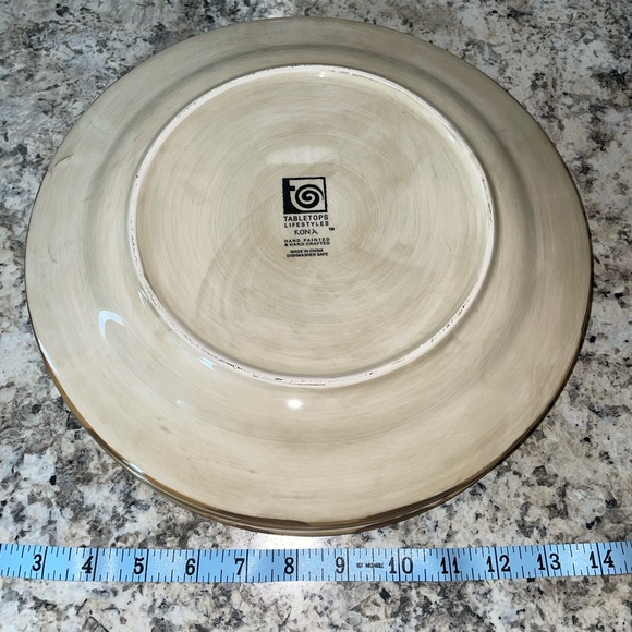 4 Tabletops Unlimited Kona Hand Painted Dinner Plate Palm Tree Design - Picture 13 of 13